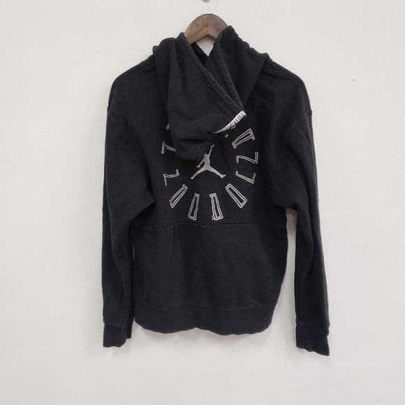 Nike Air Jordan Mens Retro Y2K Hoodie Aj11 Size S Black Logo Spellout Basketball - Picture 2 of 7